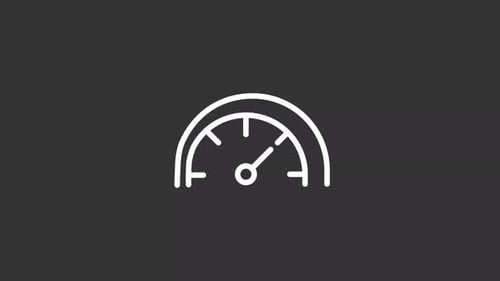 Animated Speed Meter White Line Icon