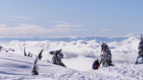 Skifahrer auf einem Berghang