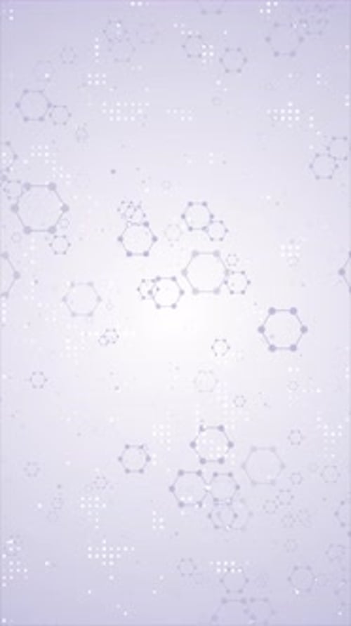 Weiße digitale sechseckige Molekülgitter-Animationsschleife V2