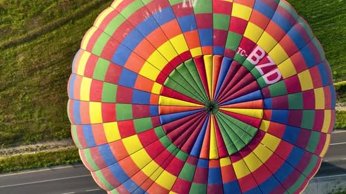 Hot Air Balloons Fly Over the Mountainous Landscape of Cappadocia Turkey