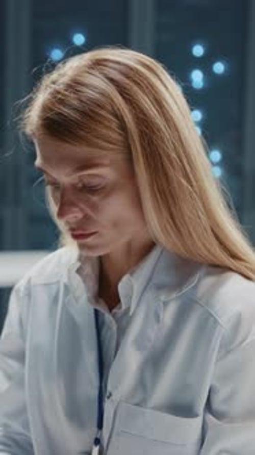Female Scientist Working in a High Tech Lab