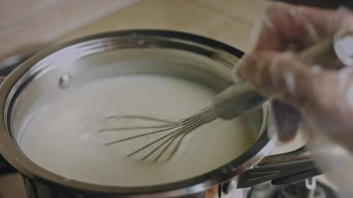 Mix the Ingredients for Old Time Custard Ice Cream with a Hand Mixer