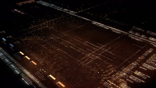 Futuristic HUD Grid Digital Data Flow Background