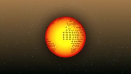 Digital Earth Globe Rotation with Futuristic Network Background