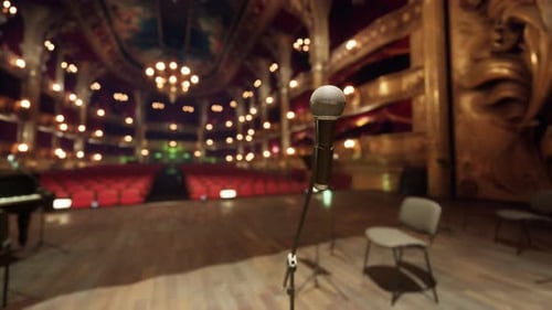 Microphone on a Classic Theater Stage