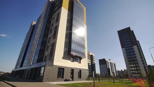 Modern Apartment Buildings on Sunny Day