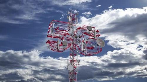 Cloud-Zeitraffer für 5G-Telekommunikations-Basisstationen
