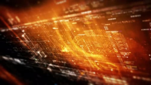 Futuristic Digital HUD Data Stream Background Loop