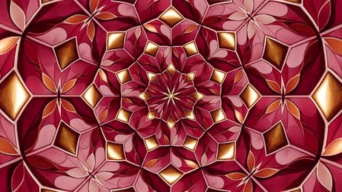 Goldener und roter Blumenkachelhintergrund