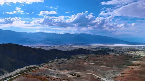 Breath-taking scenery of the vast desert dazzled by the hot sun.