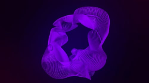 Abstract Purple Fluid Lines Wave Motion Background