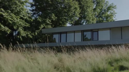 Modern House Exterior Surrounded by Nature