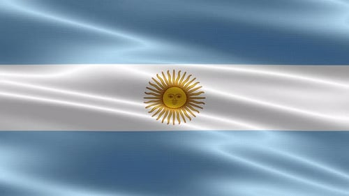 Realistic Argentine Flag Waving Seamless Loop Background Animation