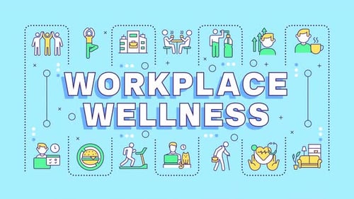 Workplace Wellness Flat Line Icons Title Reveal