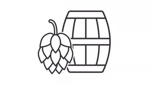 Animiertes lineares Cask and Hop-Symbol