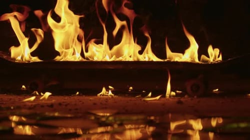 Fiery Skateboard Ablaze in the Night