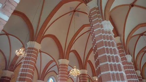 Gothic Cathedral Ceiling with Arched Architecture