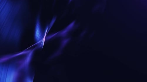 Blau fluoreszierende Partikel bilden in gleichmäßiger Bewegung Linien, Texturen und komplexe Fadenstrukturen.