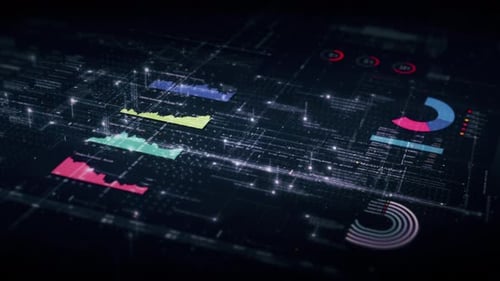 Futuristic Digital Business Data Analytics Interface Background