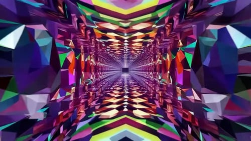Abstract Geometric Kaleidoscope Tunnel Loop