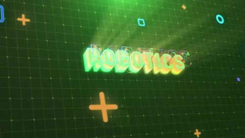 Futuristic Grid Reveal with Glitch Text Animation