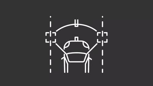 Minimalist Self-Driving Car Lane Assist Icon Animation