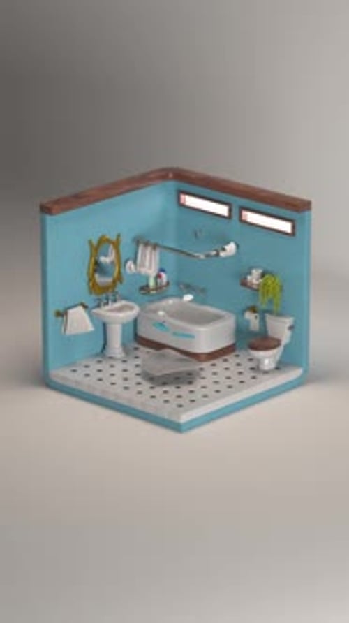 Isometric Bath Room Vertical