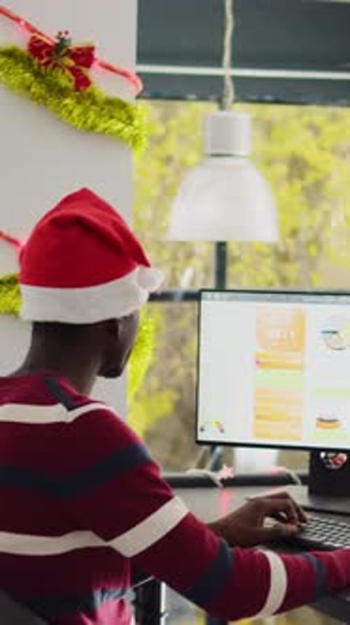 Vertical Video Employee Surprises Colleague with Gift