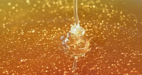 Honey, drip and healthy food from bees for nutrition, antioxidants and natural sugar