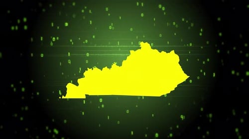 Digital Map Reveal Animation with Futuristic Binary Code and Glitch