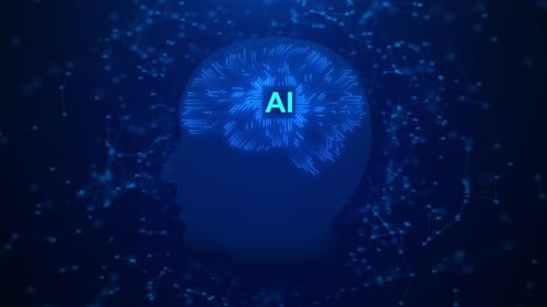 Dynamic Brain Circuit Board Data Ai brain technology infographic background. Futuristic artificial i