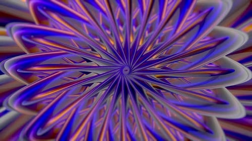 Abstract Fractal Flower Spiral Looping Animation Background