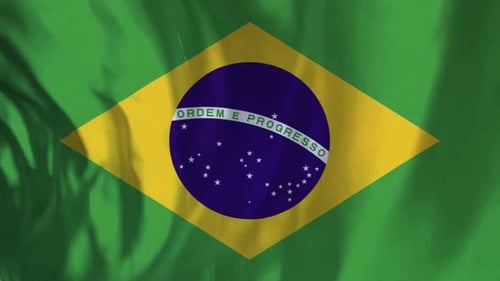 Realistic Waving Flag of Brazil Seamless Loop Animation