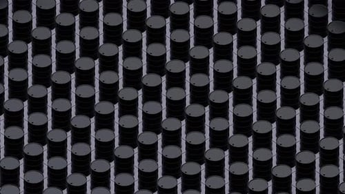 Repeating Black Oil Barrels Industrial Animation