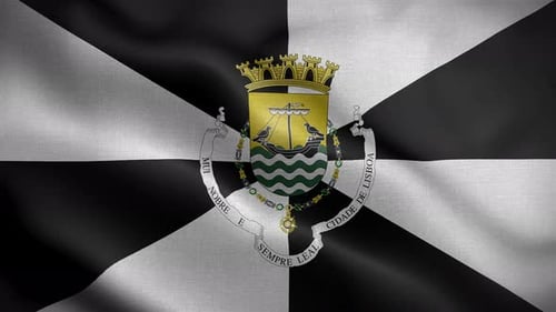 Lisbon Portugal Flag Loop Background 4K