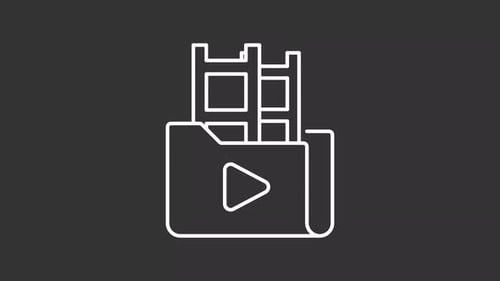 Animación de línea blanca de la biblioteca de vídeos