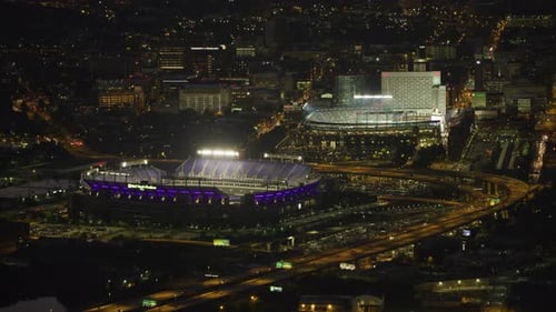 Baltimore, Maryland Circa-2017, Aerial View of M&T Bank Stadium and Orioles Park
