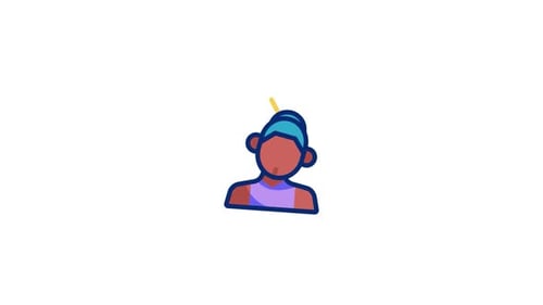 Flat Design Person Icon Reveal Animation