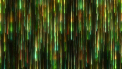 Glittering Particles Neon Line Falling On Dark Background, Animation Of Digital Neon Lines Falling