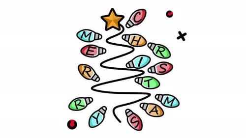 Lamp merry christmas animated icon. Motion graphic animation christmas themed