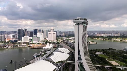 Aerial view of Marina Bay Sands, Singapore.