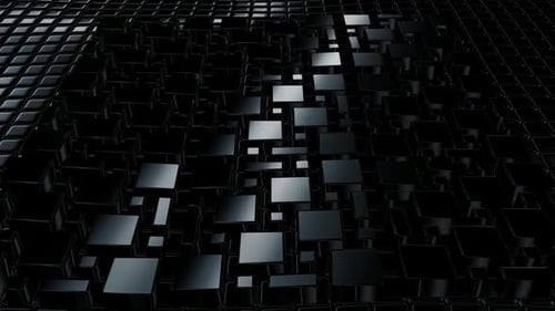Abstract Black Cubes Animated Grid Loop Background
