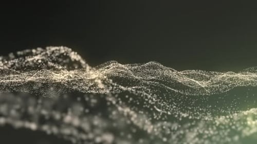 Digitaler abstrakter dynamischer Hintergrund glühender grauer magischer Wellen auf dunklem Hintergrund