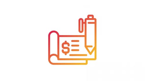 Icône de dégradé de signature de chèque animée