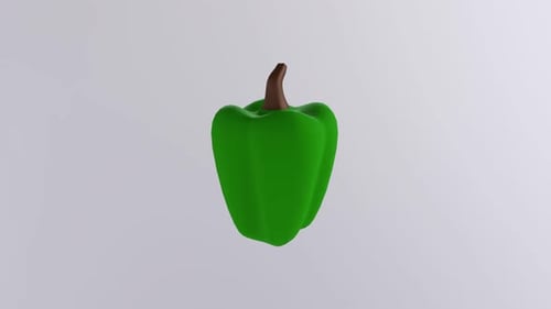 Green Pepper 3d object rotating loop