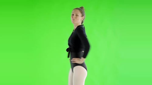 Woman Dancing in Leotard on Green Screen