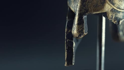 Close Up of an Ancient Spartan Helmet