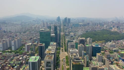 Aerial View of Samsung Station in Seoul, South Korea, Gangnam
