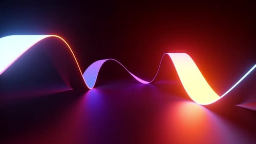 Dynamic Neon Light Wave Abstract Motion Background
