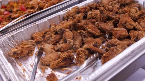 Crispy Fried Chicken Wings at a Buffet